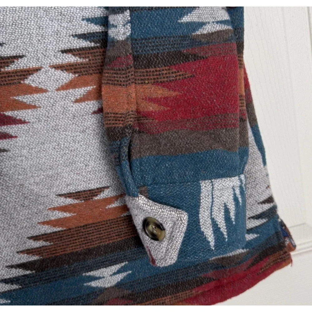 Idyllwind Southwestern Aztec Blanket Jacket Shacket Women's XL Rust Wool Blend - Picture 8 of 13